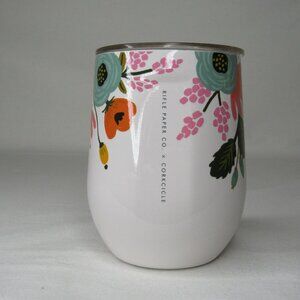 Corkcicle X Rifle Paper Co. Blush LIVELY FLORAL 12 oz Stemless Wine Cup Glass